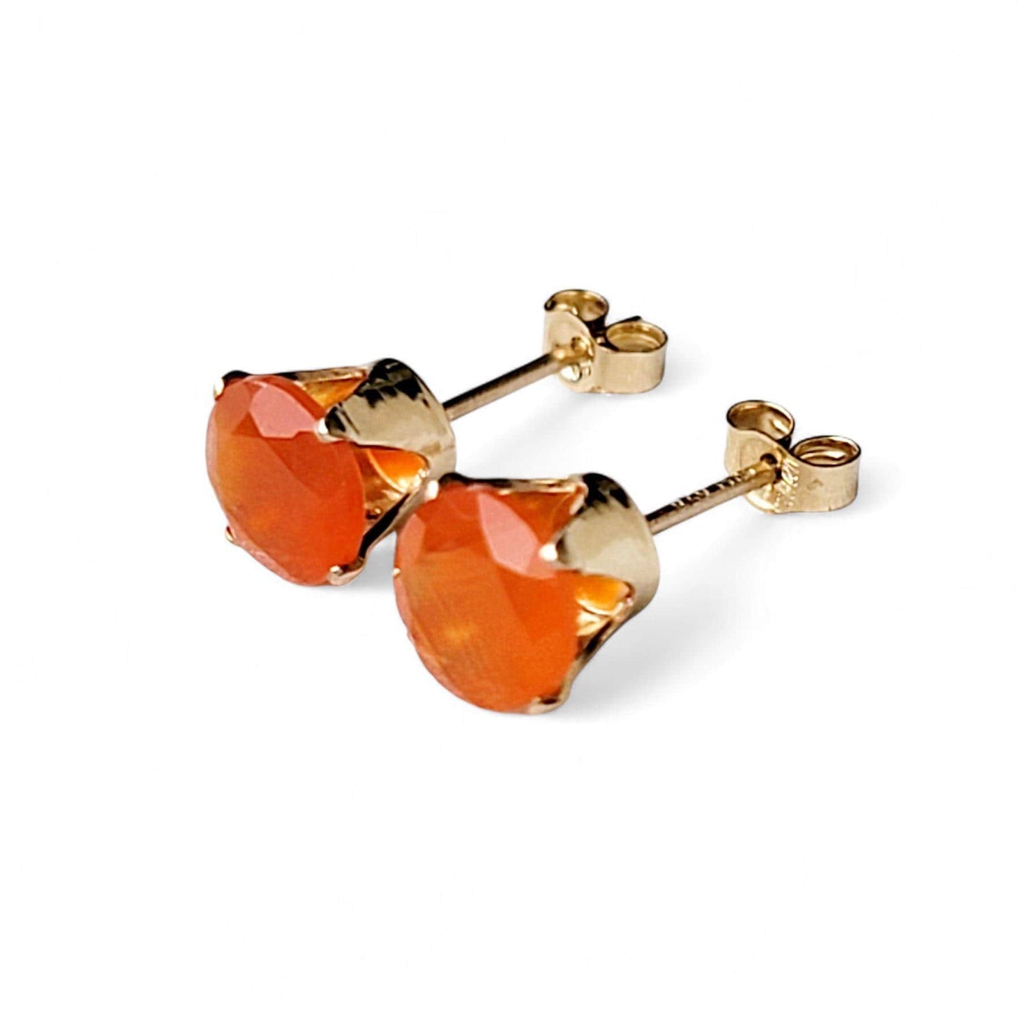 Carnelian Stud Earrings – 14K Gold, Gold Filled, or Sterling Silver Jewelry