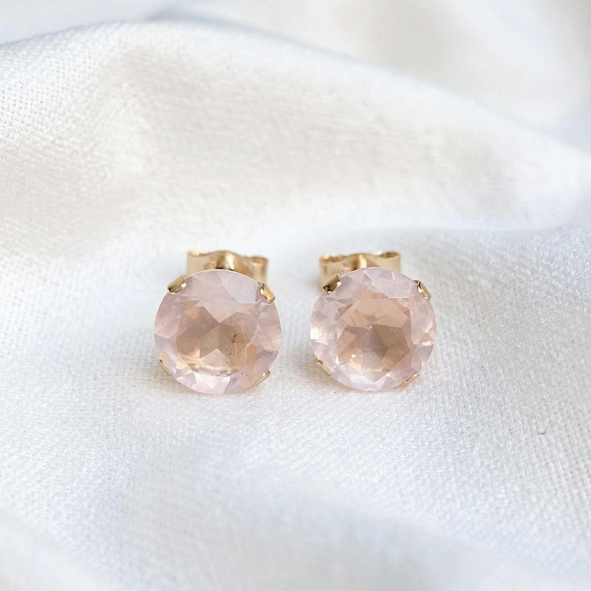 Genuine Rose Quartz Earrings | 14K Gold Filled, 14K Solid Gold or Silver | Pink Gemstone Jewelry Jewels of Aurora