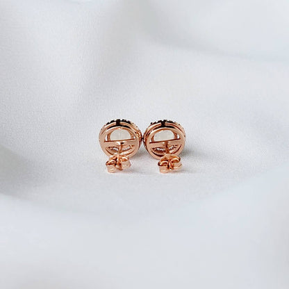 Rainbow Moonstone Halo Earrings | Silver or Rose Gold Plating
