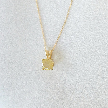 Gold Rutilated Quartz Pendant Necklace – 14K Gold or Sterling Silver