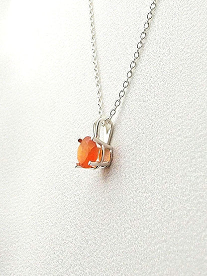Carnelian Pendant Necklace – 14K Gold or Sterling Silver