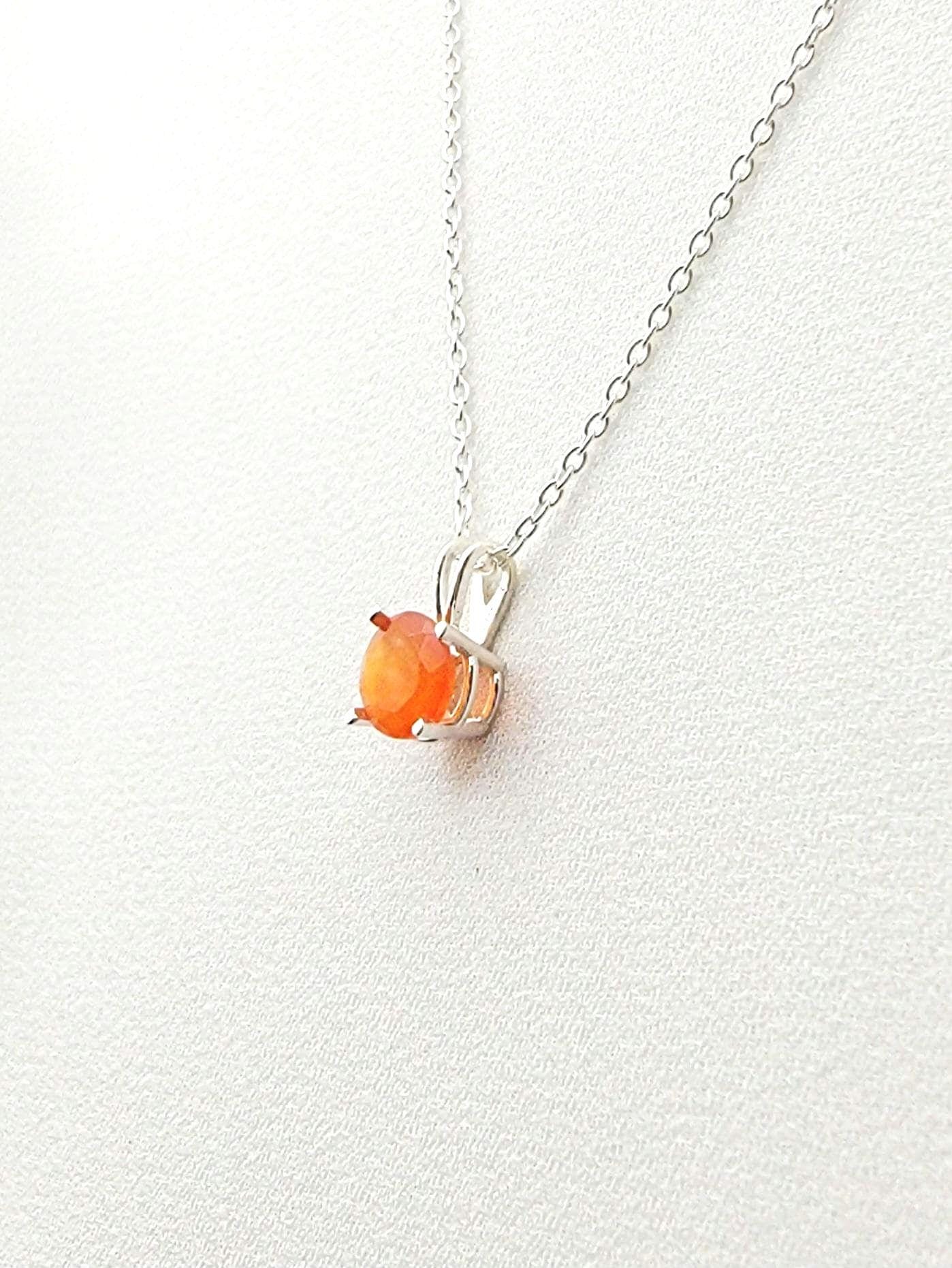 Carnelian Pendant Necklace – 14K Gold or Sterling Silver