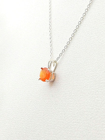Carnelian Pendant Necklace – 14K Gold or Sterling Silver