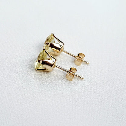 Lemon Topaz Stud Earrings – 14K Gold, Gold Filled, or Sterling Silver Jewelry