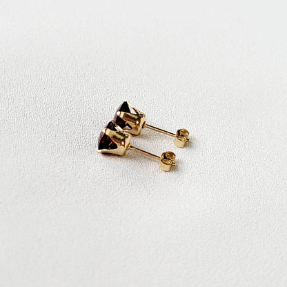 Garnet Stud Earrings – 14K Gold, Gold Filled or Sterling Silver
