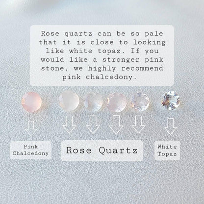 Rose Quartz Stud Earrings – Sterling Silver or Gold Plated (3–6mm)