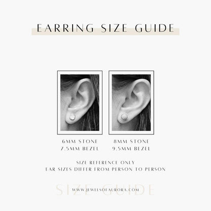 925 Sterling Silver lapis Lazuli Stud Earrings - Bezeled Lapis Lazuli Earrings - Lapis Lazuli Jewelry - Medium 6mm