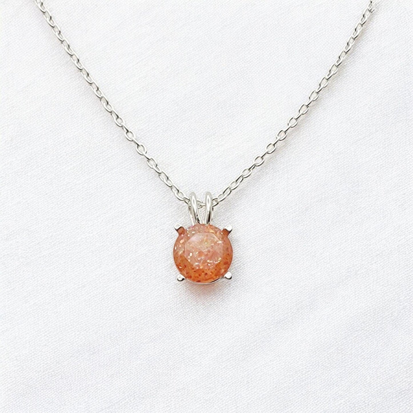 Sunstone Pendant Necklace – 14K Gold or Sterling Silver