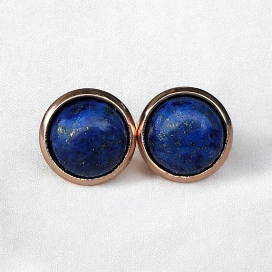 Waterproof Earrings: Rose Quartz, Lapis, Onyx, Jade (6mm Studs)