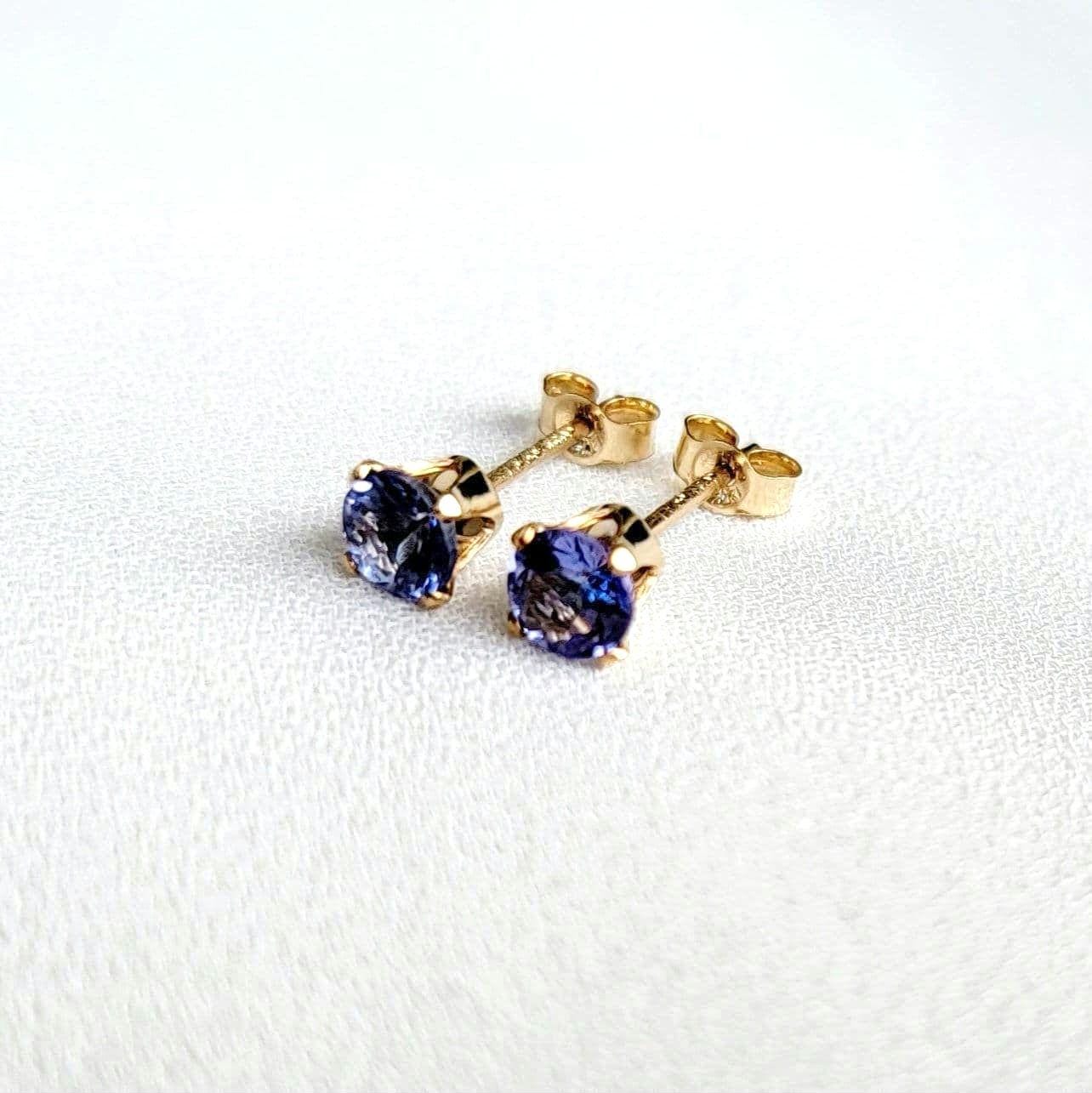 Tanzanite Stud Earrings – 14K Gold, Gold Filled or Sterling Silver