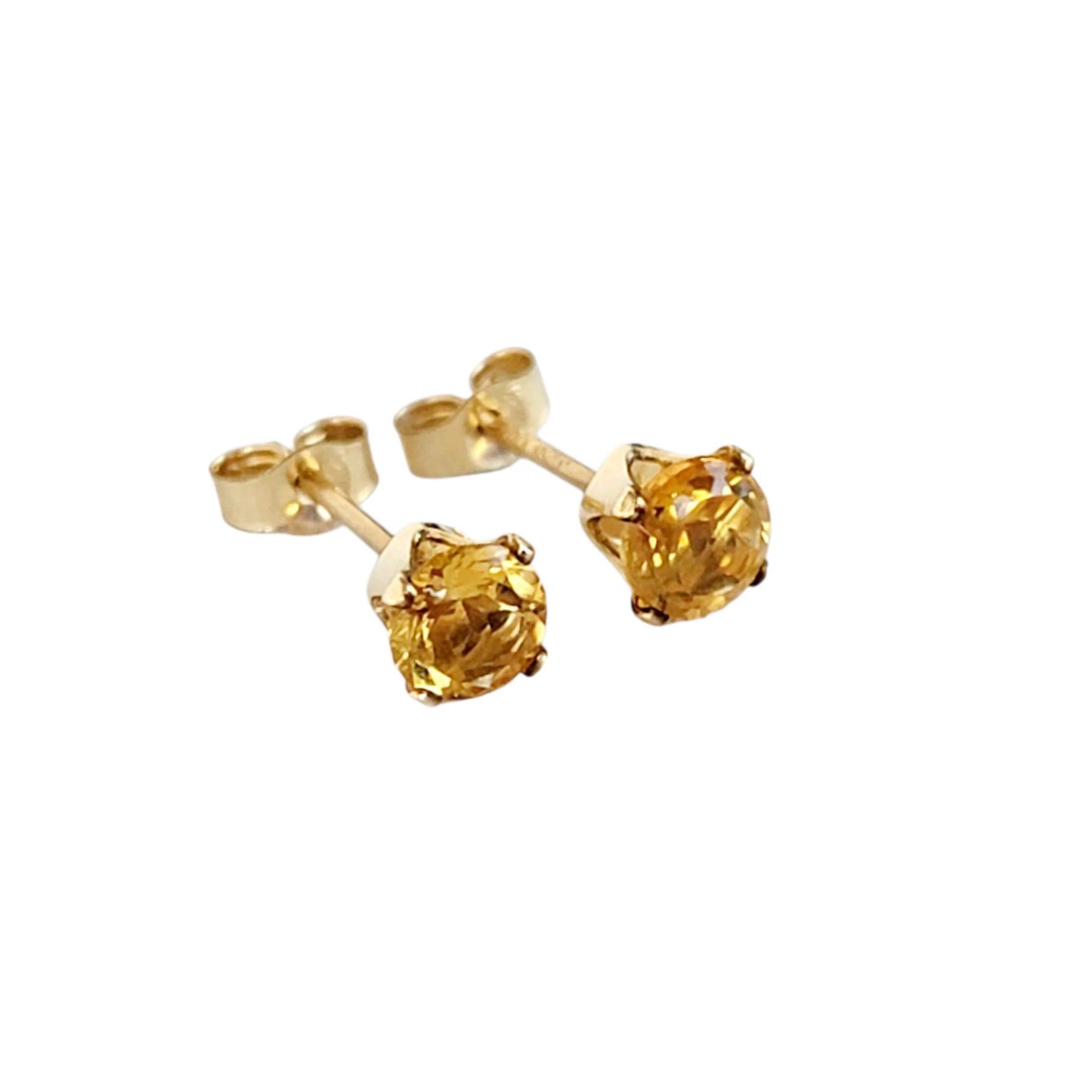 Citrine Stud Earrings – 14K Gold, Gold Filled or Sterling Silver