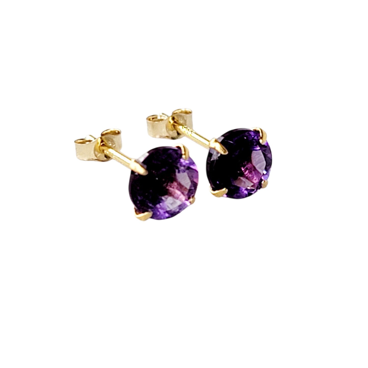 Amethyst Stud Earrings – Sterling Silver or Gold Plated (3–6mm)