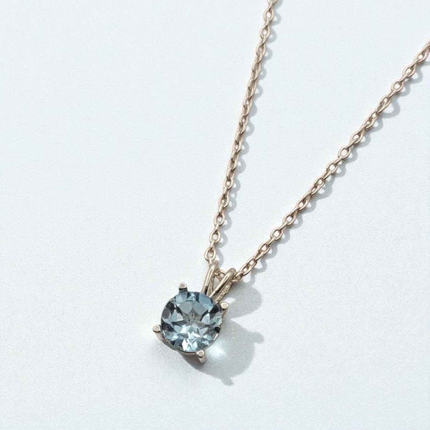 Sky Blue Topaz Pendant Necklace – 14K Gold or Sterling Silver