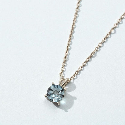 Sky Blue Topaz Pendant Necklace – 14K Gold or Sterling Silver
