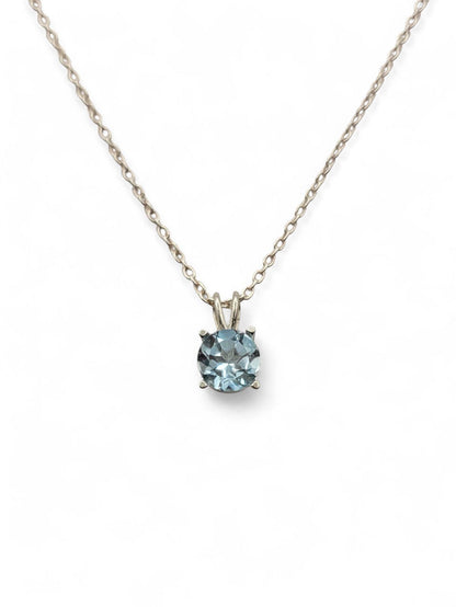 Sky Blue Topaz Pendant Necklace – 14K Gold or Sterling Silver