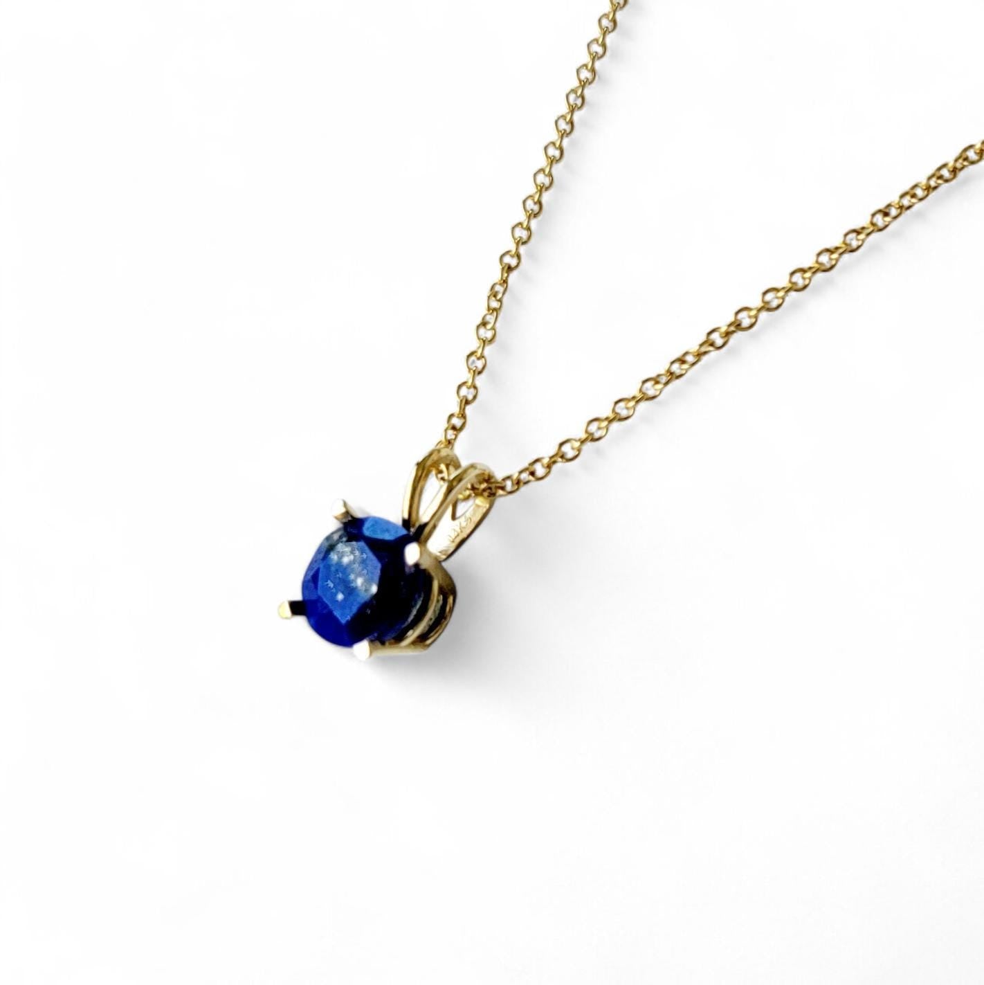 Lapis Lazuli Pendant Necklace – 14K Gold or Sterling Silver