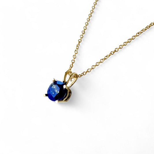 Lapis Lazuli Pendant Necklace – 14K Gold or Sterling Silver