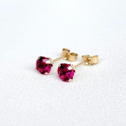 Ruby Stud Earrings – 14K Gold, Gold Filled, or Sterling Silver Jewelry