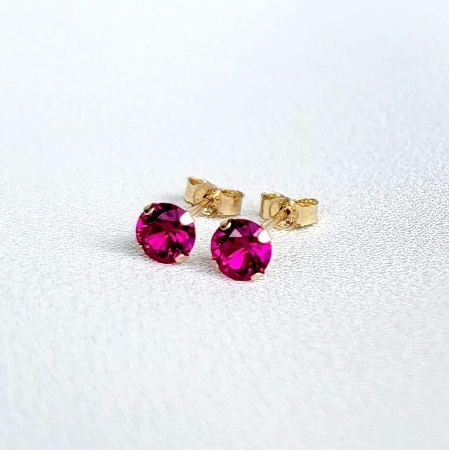 Ruby Stud Earrings – 14K Gold, Gold Filled, or Sterling Silver Jewelry