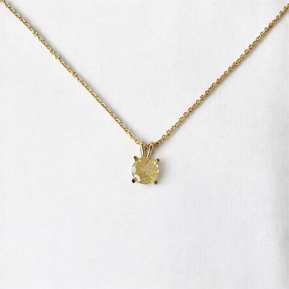 Gold Rutilated Quartz Pendant Necklace – 14K Gold or Sterling Silver