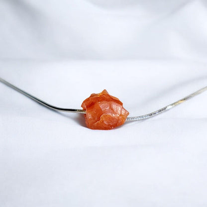 14k Solid Gold Carnelian Pendant Necklace - 14k Gold Filled Carnelian Gemstone Charm Necklace - 925 Silver Chain Necklace