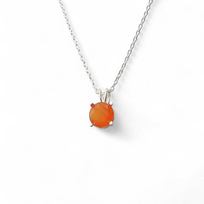 Carnelian Pendant Necklace – 14K Gold or Sterling Silver