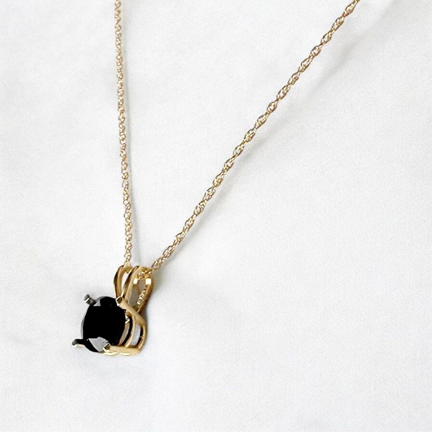 Black Onyx Pendant Necklace – 14K Gold or Sterling Silver