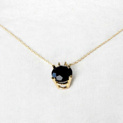 Black Onyx Pendant Necklace – 14K Gold or Sterling Silver