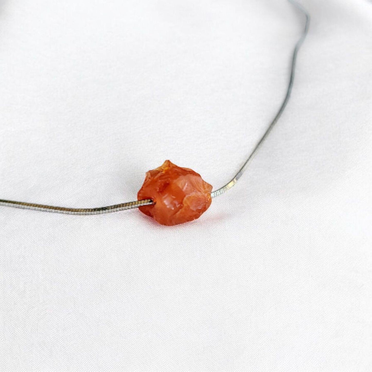 14k Solid Gold Carnelian Pendant Necklace - 14k Gold Filled Carnelian Gemstone Charm Necklace - 925 Silver Chain Necklace