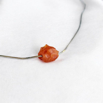 14k Solid Gold Carnelian Pendant Necklace - 14k Gold Filled Carnelian Gemstone Charm Necklace - 925 Silver Chain Necklace