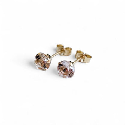 Morganite Stud Earrings | 14K Gold Filled, Solid Gold, Sterling Silver Jewels of Aurora